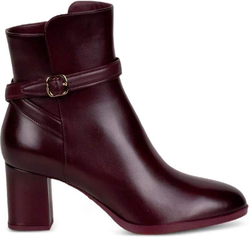 Santoni Enkellaarzen met gesp Rood