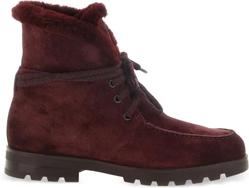 Santoni Enkellaarzen met lammy voering Rood