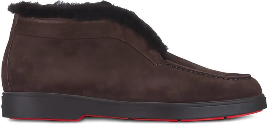 Santoni Fortune loafers met lammy afwerking Bruin