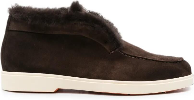 Santoni fur-trimmed loafers Bruin - Foto 3