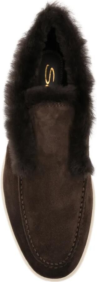 Santoni fur-trimmed loafers Bruin - Foto 4