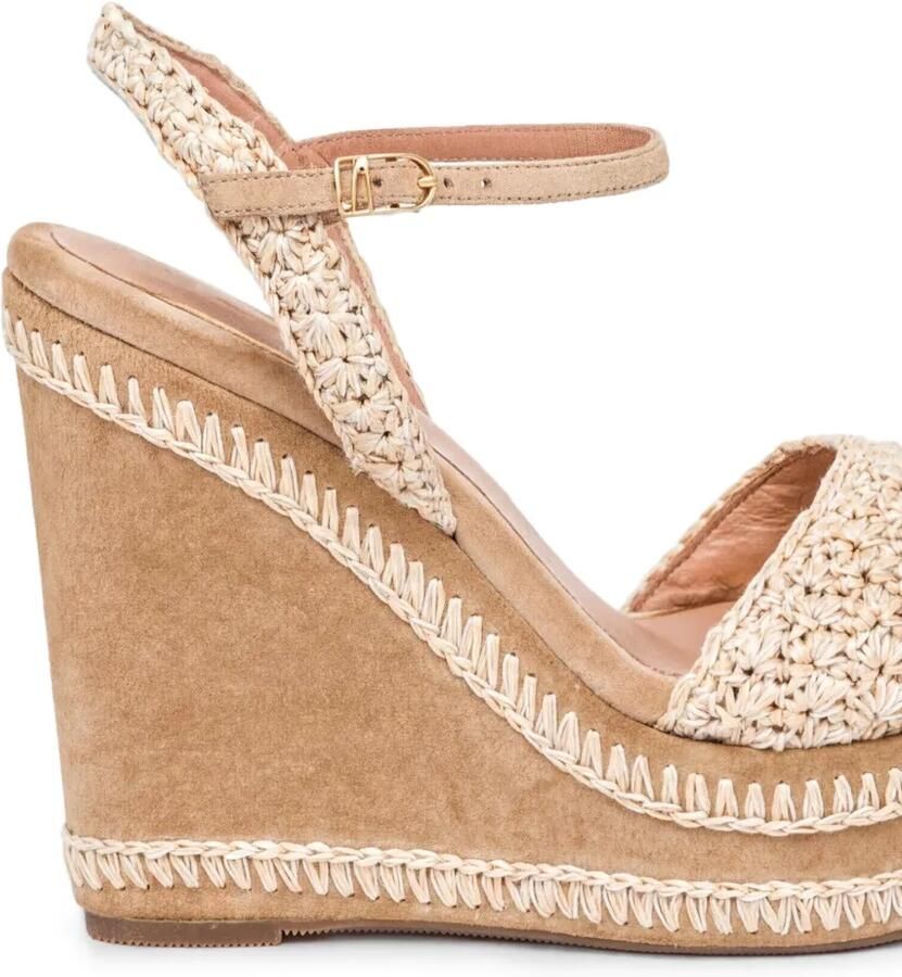 Santoni Gehaakte sandalen met sleehak Beige - Foto 2