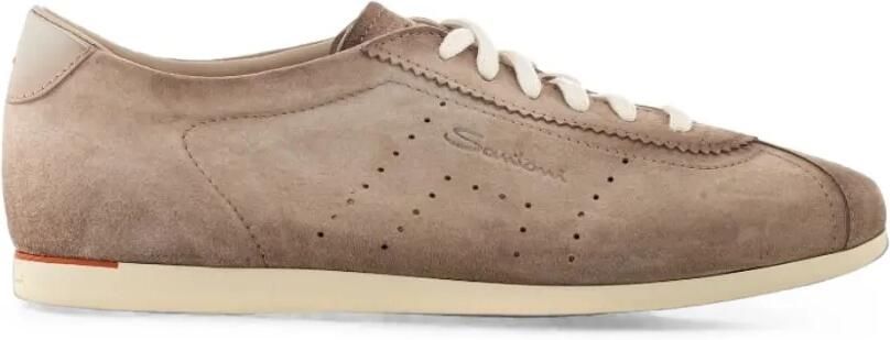 Santoni Geperforeerde leren sneakers Beige