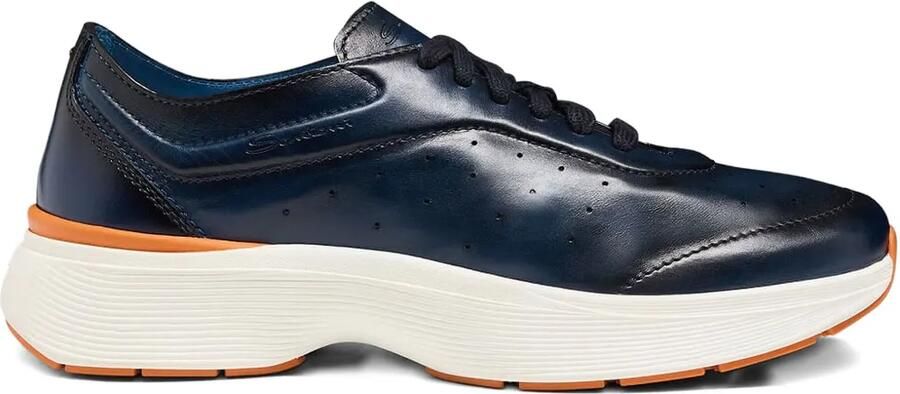 Santoni Geperforeerde leren sneakers Blauw