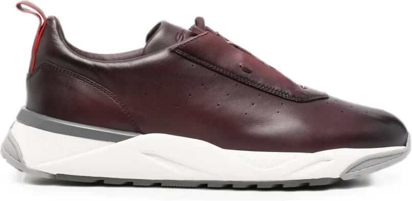 Santoni Geperforeerde leren sneakers Rood