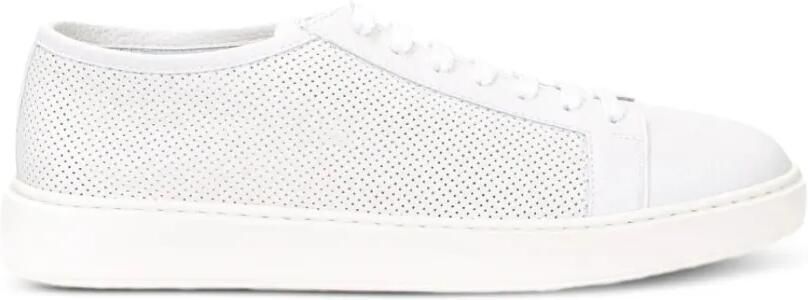 Santoni Geperforeerde leren sneakers Wit