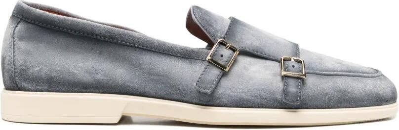 Santoni Gespschoenen met dubbel bandje Blauw