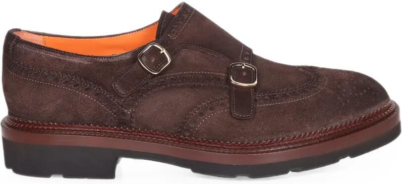 Santoni Gespschoenen met dubbel bandje Bruin
