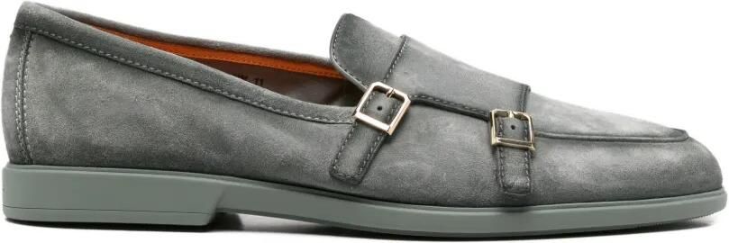 Santoni Gespschoenen met dubbel bandje Groen