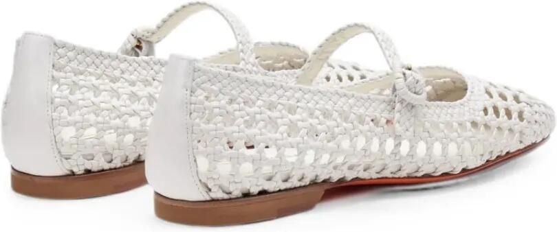 Santoni Geweven ballerina's met gespbandje Wit