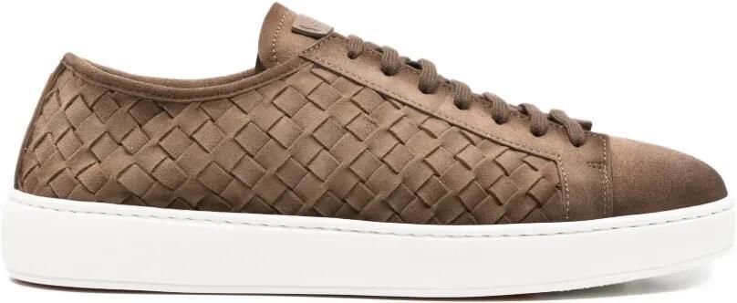 Santoni Geweven sneakers Bruin