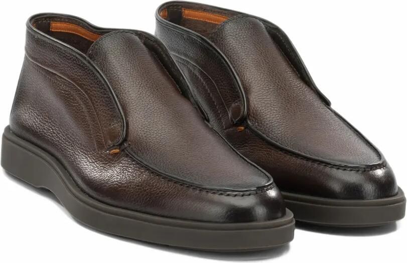 Santoni grained leather loafers Bruin - Foto 2