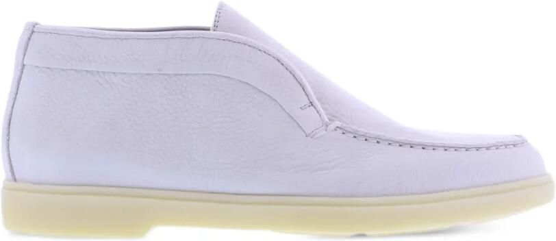 Santoni Laarzen van leer met textuur Wit