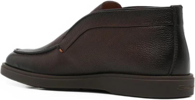 Santoni Loafers van leer met textuur Bruin - Foto 2