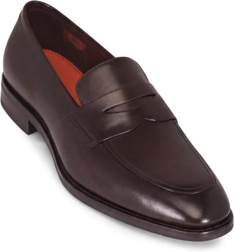 Santoni Gregor leren loafers Bruin - Foto 2
