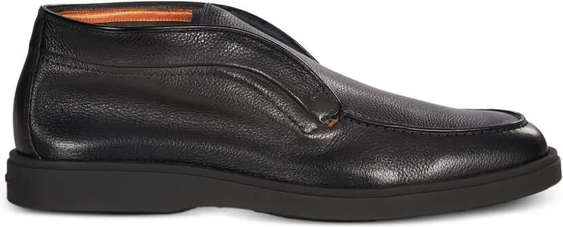 Santoni Ikki slip-on loafers van bewerkt leer Zwart