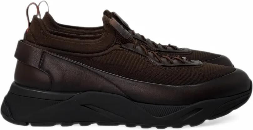 Santoni Inno Calza panelled sneakers Bruin