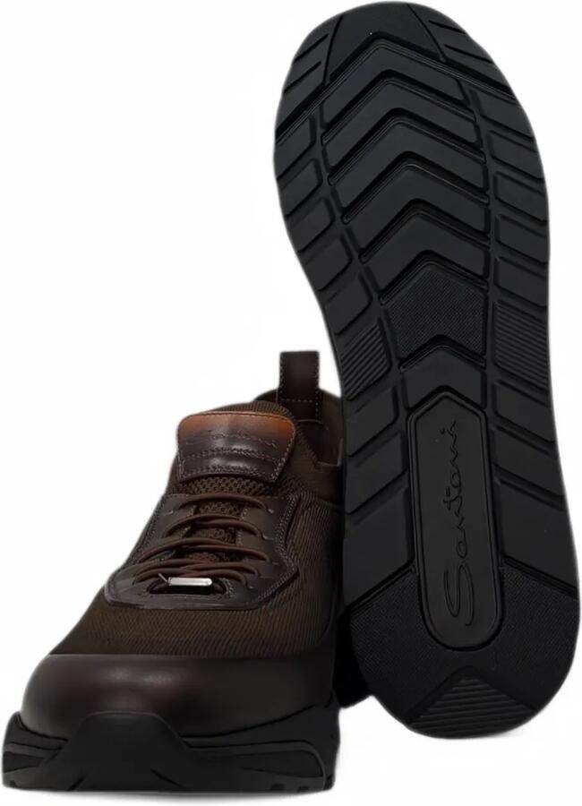 Santoni Inno Calza panelled sneakers Bruin - Foto 2