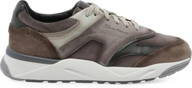 Santoni Innova suède sneakers Bruin