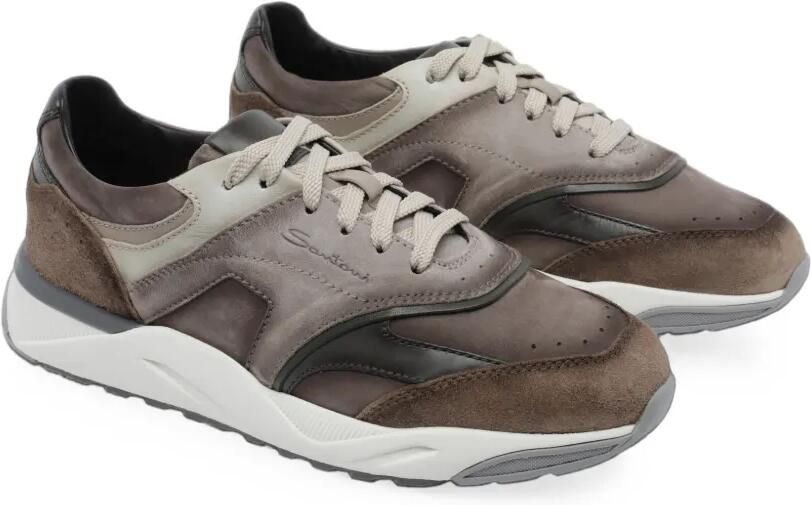 Santoni Innova suède sneakers Bruin - Foto 3