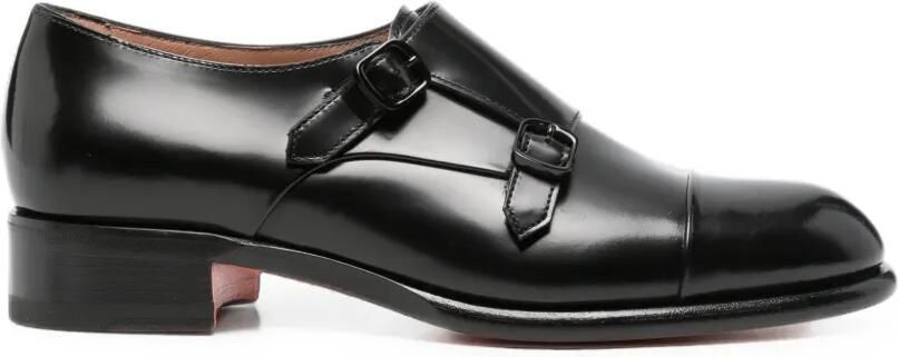 Santoni Ira dubbele gespschoenen Zwart