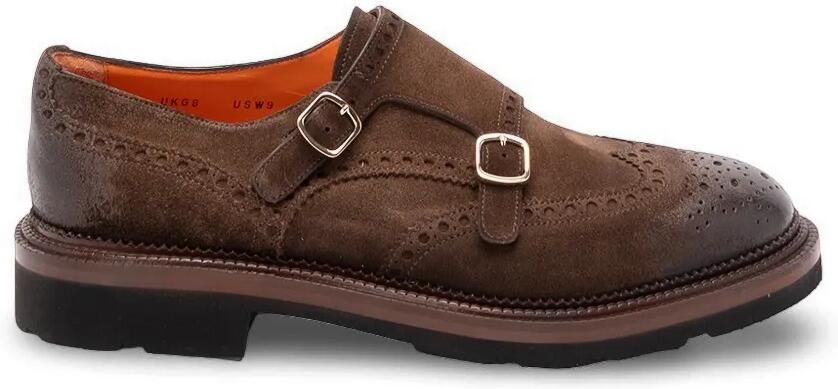 Santoni Kalamabuck loafers met dubbele bandjes Bruin - Foto 4