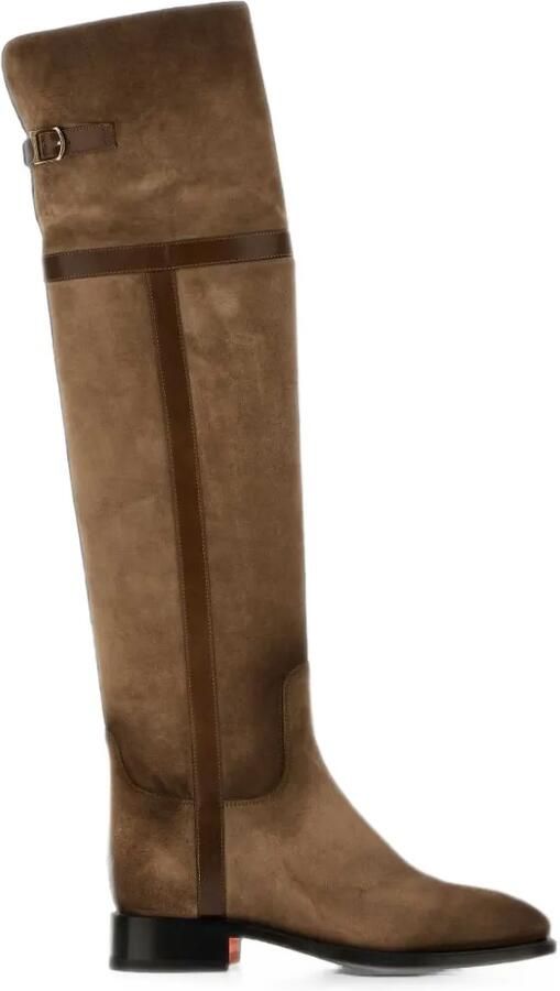 Santoni Knielaarzen met gespdetail Bruin