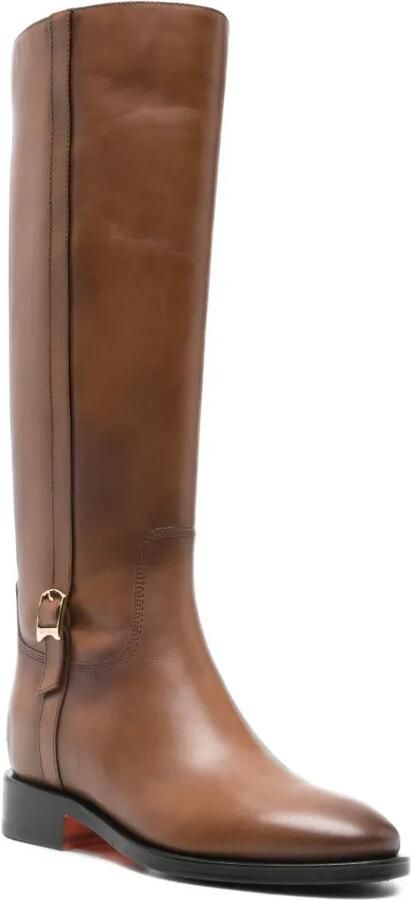 Santoni Knielaarzen met gespdetail Bruin - Foto 2