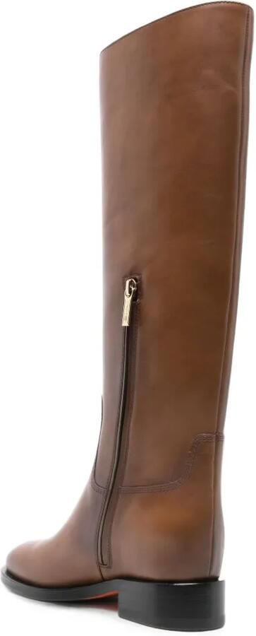 Santoni Knielaarzen met gespdetail Bruin - Foto 4