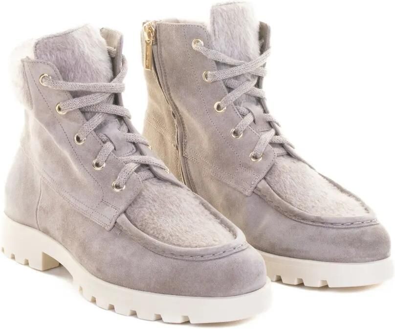 Santoni Laarzen met afwerking van bont Grijs - Foto 2