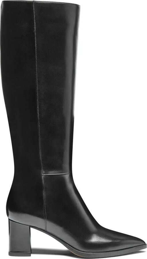 Santoni Laarzen met blokhak en puntige neus Zwart