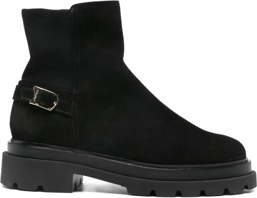 Santoni Laarzen met gesp Zwart