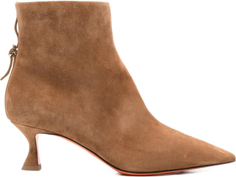 Santoni Laarzen met puntige neus Beige