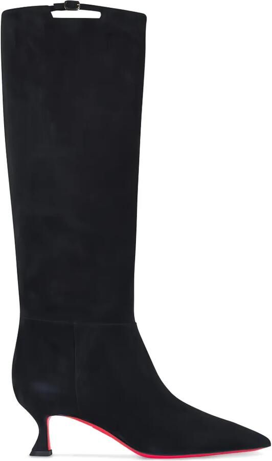 Santoni Laarzen met puntige neus en gesp Zwart