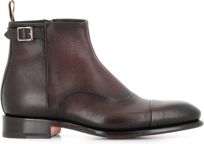 Santoni Laarzen met textuur en gespdetail Bruin