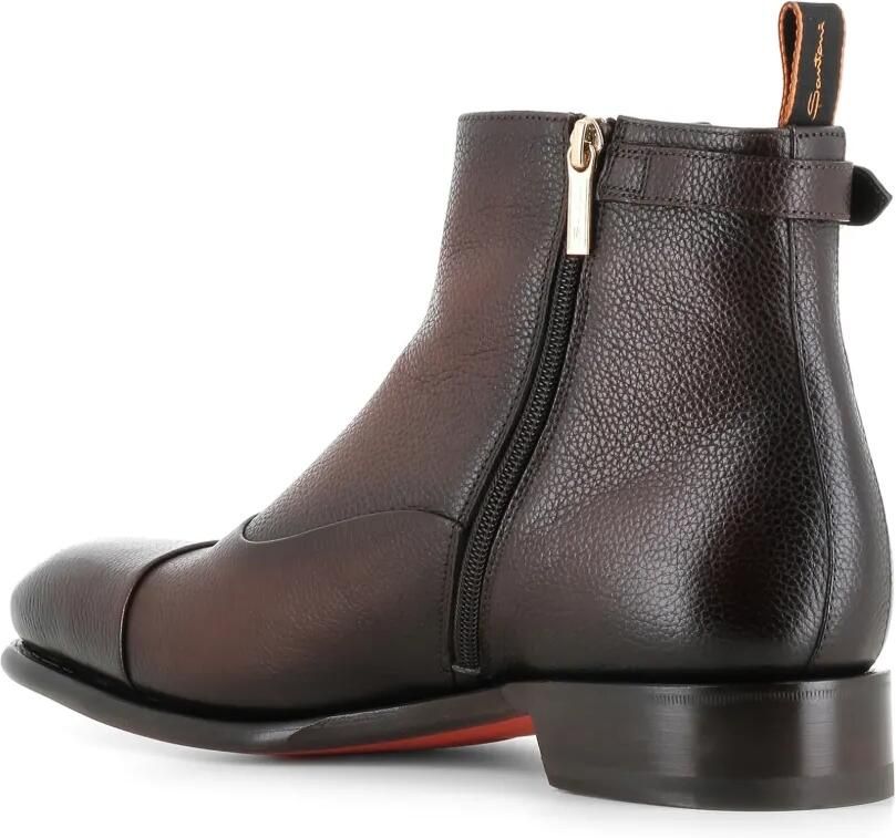 Santoni Laarzen met textuur en gespdetail Bruin - Foto 3