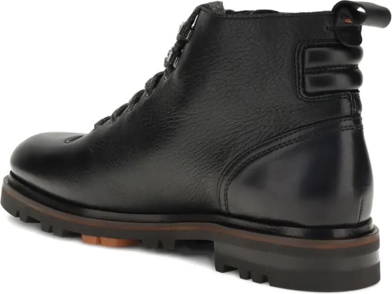 Santoni Laarzen met veters en logopatch Zwart