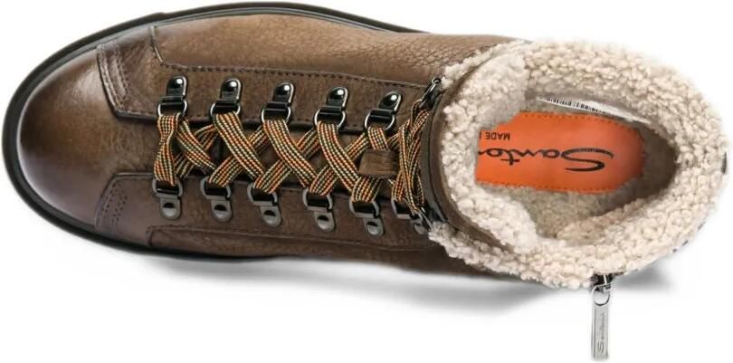 Santoni lace-up leather boots Bruin - Foto 4