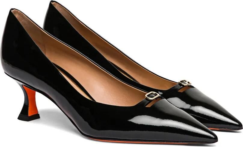 Santoni Lakleren pumps met gespdetail Zwart - Foto 3