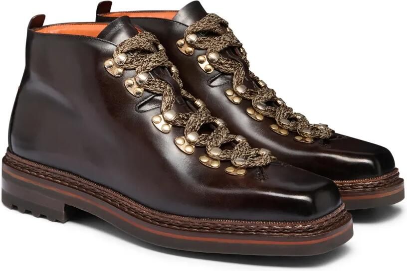 Santoni leather boots Bruin - Foto 4