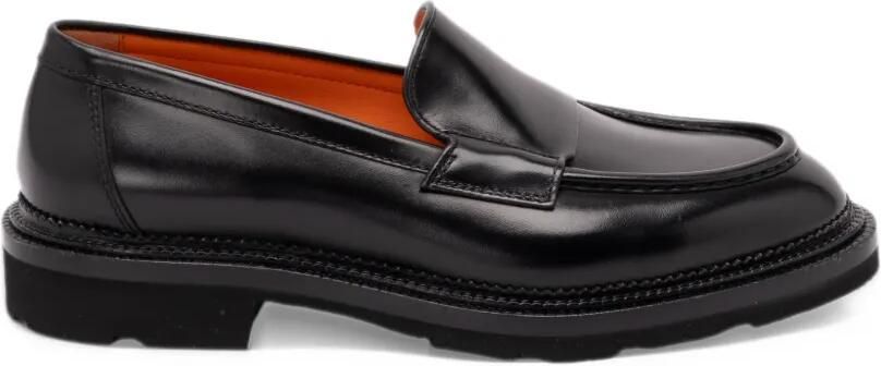 Santoni leather loafers Zwart