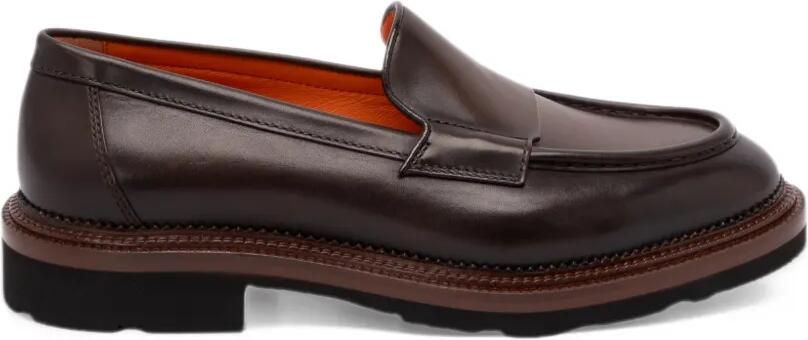 Santoni leather penny loafers Bruin