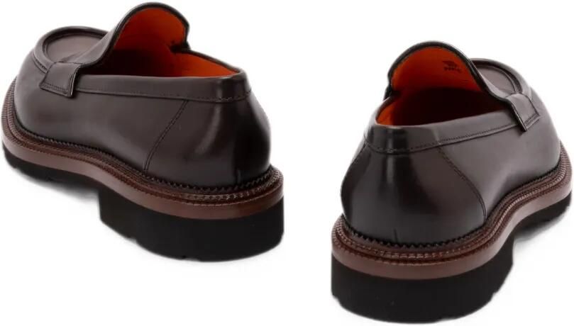 Santoni leather penny loafers Bruin - Foto 3