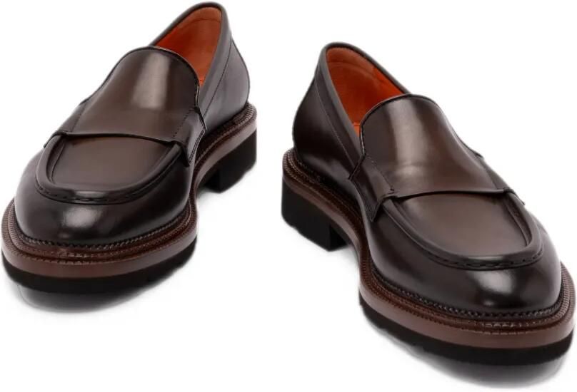 Santoni leather penny loafers Bruin - Foto 2
