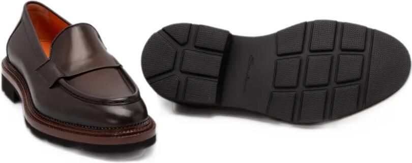 Santoni leather penny loafers Bruin - Foto 4