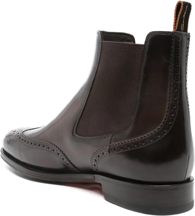 Santoni Leren Chelsea laarzen Bruin