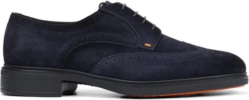 Santoni Leren derby schoenen Blauw