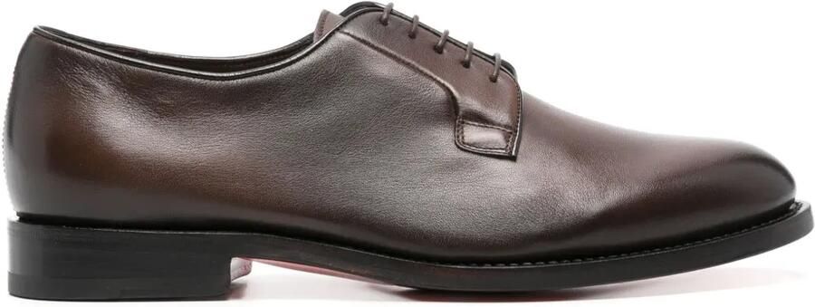 Santoni Leren derby schoenen Bruin
