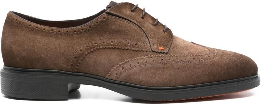 Santoni Leren derby schoenen Bruin