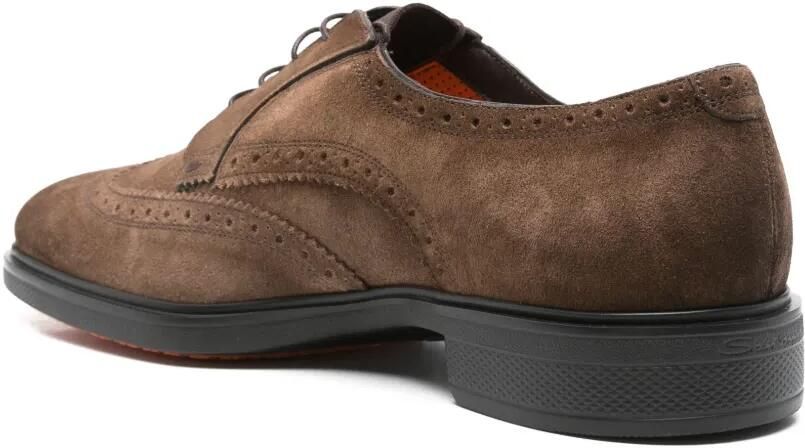 Santoni Leren derby schoenen Bruin - Foto 2